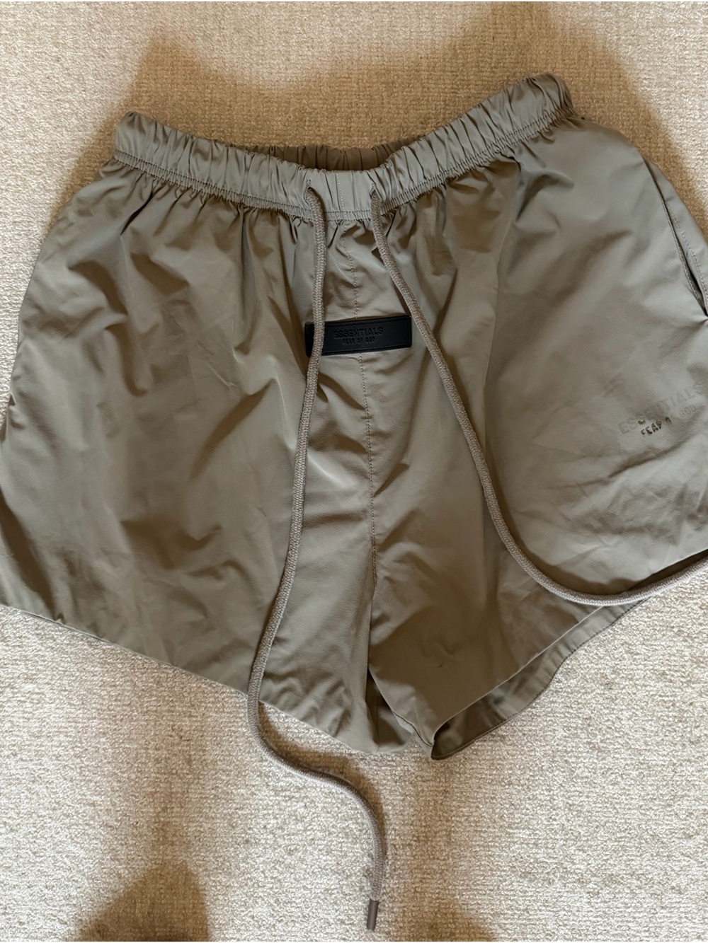 Fear of God Essentials - SS24 Nylon Running Short 'Dust' - size small